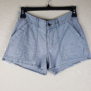 FP size 0 fringe blue gray denim cloth high shorts